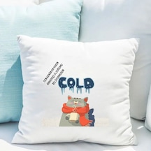 Saten Yastık Kılıfı 50x50 Cm Sen Kimin Hırkını Arkadaşı Olduğumu Bilmiyor Musun Cold Baskılı Dekoratif Kırlent Kılıfı İçi Boş Beyaz