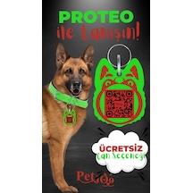 Petjoo 24.Proteo Kırmızı-Yeşil Qr'lı Köpek Künyesi