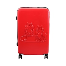 Biggdesign Cats Kırmızı Büyük Boy 28" Valiz Kırmızı