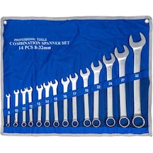 6111 Kombine Anahtar Takımı 8-32 Mm 14 Parça Bez Çantalı