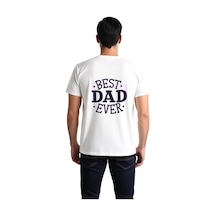 Paybuy En İyi Baba Kalp Tasarımı Baskılı Erkek Tişört Beyaz