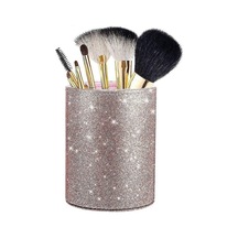 Ganzhoushop Makyaj Fırçası Tutucu, Parıltılı Pembe Kadın Kızlar Yuvarlak Kalem Tutucu Ofis İçin, Kalemlik Tutucu