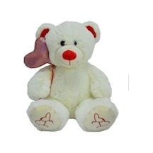 Sevimli Peluş Kalpli Balonlu Ayıcık Uyku Arkadaşım 30 Cm Pembe