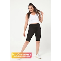 Kadın Siyah Sporcu Modeli Yazlık Spor Taytı Fitness Gym Training Siyah Kısa Spor Tayt Siyah