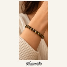 Hematit Taşı Bileklik 8 Mm, Unisex, Elastik Çok Renkli