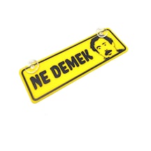 Ne Demek Yazılı Sarı Dekor Plaka Vantuzlu Cam Süsü