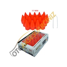 A Kalite Mefsa Bijon Kapağı Sivri 17 Mm Turuncu 20 Li Set