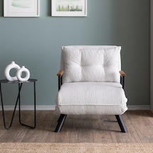 Sando Tekli Katlanır Yataklı Koltuk Teddy Beyaz Beyaz