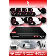 Bayicam 6 Kameralı Panda 6 Dış Kamera Set HDD'siz Full HD Gece Görüşlü Güvenlik Kamerası Sistemi