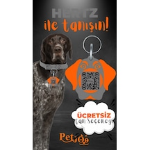 Petjoo 26.Hertz Turuncu-Gri Qr'lı Köpek Künyesi