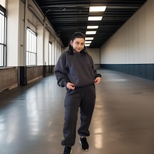 Ceyss Design Unisex Üç İplik Şardonlu Sweatshirt Eşofman Takımı-antrasit Antrasit