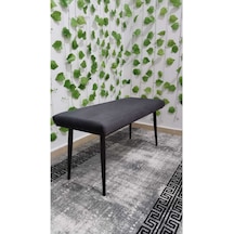 Özcan Metal Siyah Metal Ayaklı Metal Kasalı Bench Mutfak Salon Antre Yatak Odası Balkon Puf Bank Antrasit