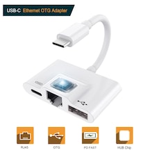 Type-C Rj45 Ethernet Usb Otg Hub Hd Video Adaptörü