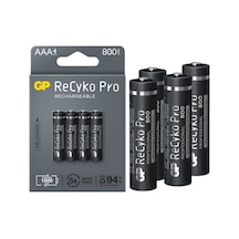 Gp Recyko Pro GP85AAAHCB-2EB4 İnce Aaa 800 Mah Şarjlı 4Lü Pil
