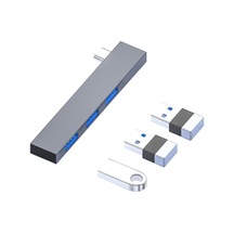 Sones 839 Usb-c/type-c Erkek - Çift Usb 2.0 + Usb 3.0 Dişi Adaptör Gümüş