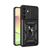Zore Galaxy A16 Uyumlu Magnetik Standlı Kamera Korumalı Ogaa Sürgülü Vega Kapak-siyah