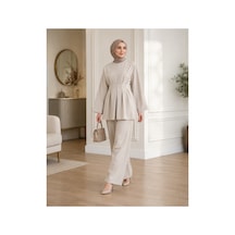 Unika Boutique Kadın Tesettür Takım Alt-üst İkili Takım Bej