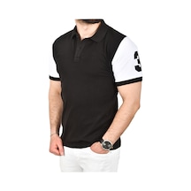 Deepsea Erkek Siyah Dar Kesim Pamuklu Polo Yaka Tişört Slim Fit Nefes Alan Kıvrılmaz Polo Yaka Tişört 2503022 Siyah