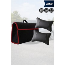 Aygo Uyumlu Siyah Renk Bagaj Çantası Koltuk Yastığı Lüks Model