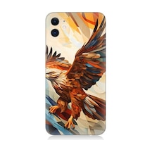 Apple Uyumlu iPhone 12 Uçan Savaşçı Kartal Desenli Silikon Kılıf