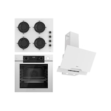 Ferre Steamart Fryart Silentart Serisi QEP64CB + CS206-FA + D064-SA Beyaz Ankastre Set