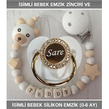 Sahi Aksesuar İsimli Bebek Emzik Zinciri ve Bebek Silikon Emzik BEZYI238 Pembe