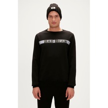 Bad Bear Reflect Bear Erkek Siyah Yuvarlak Yaka Sweatshirt 230212021-NGT