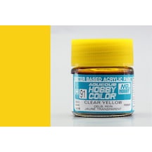 10 Ml. Clear Yellow Aqueous Serisi Maket Boyası, Mr.hobby H091 Standart