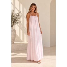 Gael Blush Breeze Pudra Maxi Elbise Pembe Pembe
