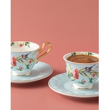 English Home Vanilla New Bone China 4 Parça 2 Kişilik Kahve Fincan Takımı Açık Mavi Açık Mavi
