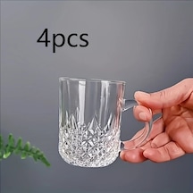 Willowhaven 4lü Elmas Desenli Saplı Bardak Sıcak Soğuk İçecekler İçin Multifonksiyonel