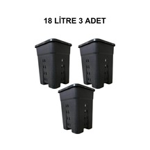 Grow Wizard Delikli Kare Air Pot Saksı 18 Litre 3 Adet