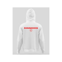 Tarzsokak Zeit Rammstein Kapüşönlu Hoodie Beyaz