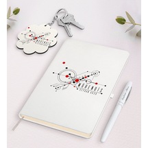 Kişiye Özel Mühendis Beyaz Defter Kalem Ve Anahtarlık Seti N11.4061