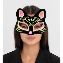 Süet Pembe Sarı Kedi Maskesi Diğer
