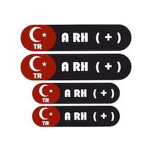 Kan Grubu Kask Etiketi 4 Parça A Rh + Etiket Sticker