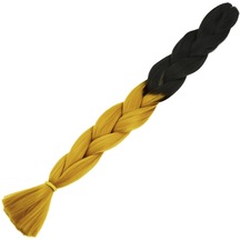 Afrika Örgülük Sentetik Ombreli Saç 100 Gr. - Siyah / Koyu Karamel