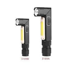 Wondernest Xpg+cob Kırmızı Beyaz Işık Usb Şarjlı Katlanır Güçlü El Feneri, Model: 3189b Küçük, Far Kemerli Siyah Siyah