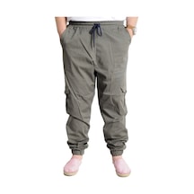 Mode Xl Büyük Beden Erkek Keten Kargo Jogger Valencia 21911 Haki Haki