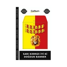 Özel Üretim Sarı Kırmızı İyi Ki Doğdun Banner Organizasyon Neşeli
