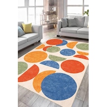 Çam Halı Siesta Kids 32-581 Modern Desenli Dokuma Tabanlı Yıkanabilir Şönil Çocuk Odası Halısı Multi