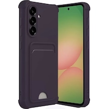 Newface Samsung Galaxy A55 5g Kılıf Kelvin Kartvizitli Silikon - Derin Mor
