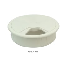 Masaüstü Kablo Kanalı Deliği Kapağı Beyaz 8 Cm