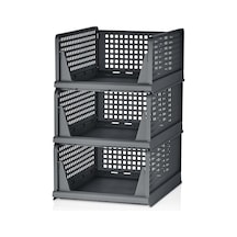 Ayrex 3 Adet Kayar Raf Elbise Dolap İçi Organizeri, Mutfak, Banyo, Çocuk Odası, Garaj Ve Ardiye İçin Üst Üste Diz Diğer