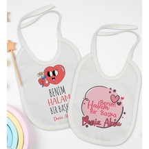 BK Kids Kişiye Özel Halam Bir Başka Tasarımlı 2’li Beyaz Mama Önl Beyaz