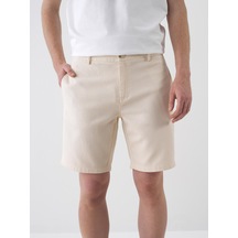 Xint Naturel Pamuk Dokulu Regular Fit Şort 180270 Bej