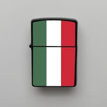 Macaristan Hungary Klasik Ülke Bayraklı - Benzinli Siyah Çakmak - Hediyelik Siyah