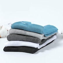 1/5/10 Çift Pamuklu Çorap Ter Emici Nefes Spor Çorapları Yaz Ince Örgü Erkek Tekne Çorap Koyu Yeşil