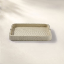Cleo Krokodil Dekoratif Deri Tepsi Bej 30x23x3 Cm Çok Renkli