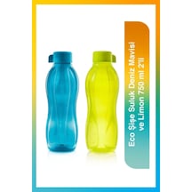Eco Şişe Suluk Deniz Mavisi Ve Limon 750 Ml 2'li Mavi-sarı